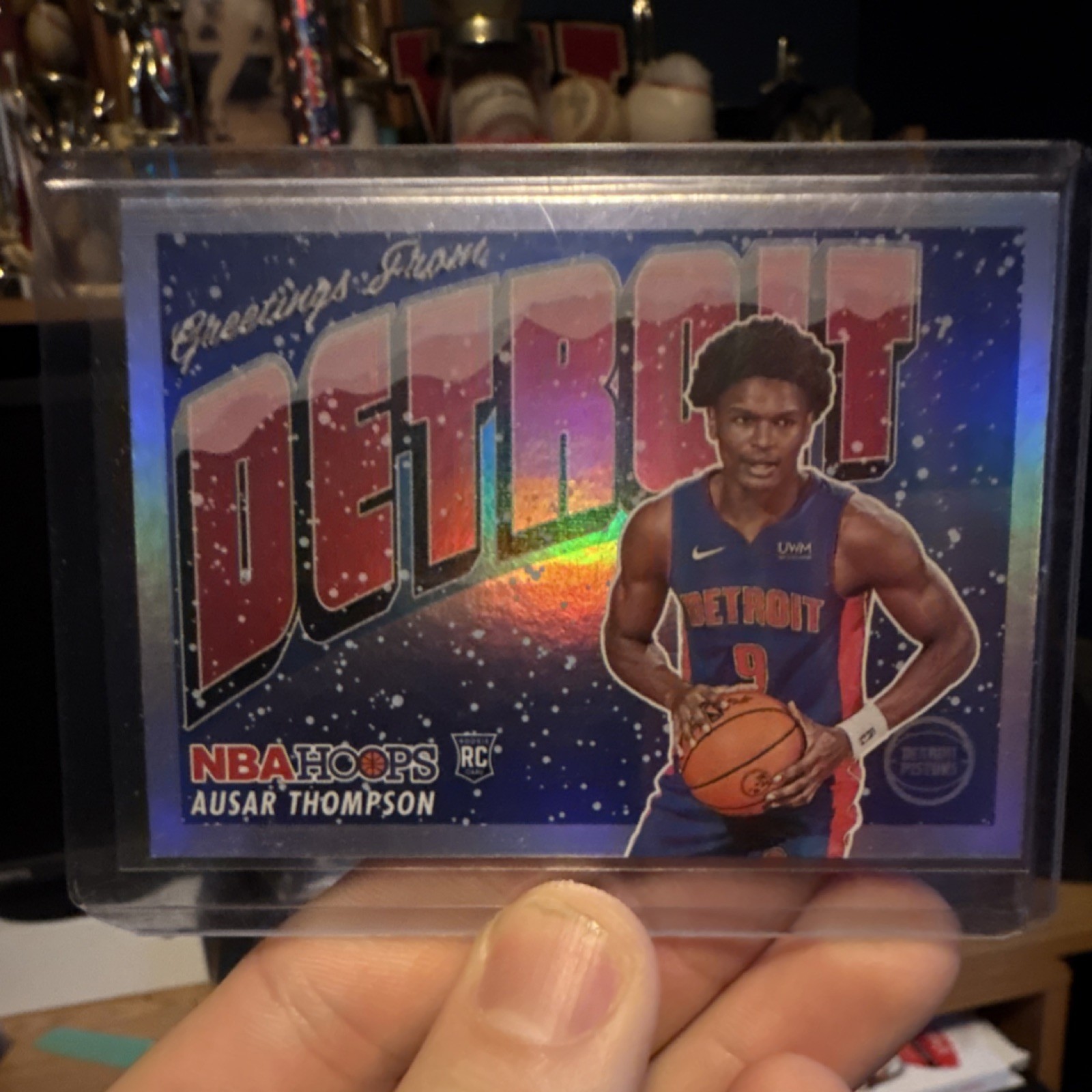 Panini NBA Hoops Ausar Thompson Rookie Detroit Pistons Greetings Holo 