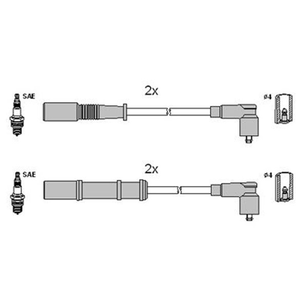 Astemo HÜCo ZÜNDKABEL-SATZ Passend FüR Fiat 500 Doblo Fiorino Grande Idea Linea-image