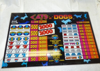 ''CATS & DOGS'' SLOT MACHINE GLASS