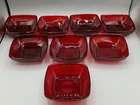 Vintage Square Ruby Red Glass Dessert Bowls Set Of 8