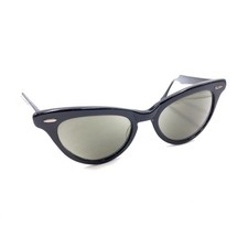 Bausch  Lomb B L Vintage Black Cat Eye Eyeglasses Frames 46-18 140 Retro Women