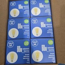*6 pack* Westinghouse LED Light Bulb Dimmable Amber Filament ST20 6.5W 60W Eqv