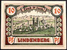 LINDENBERG 1947 10 Pfennig Post-WWII German Notgeld