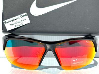 Nike SKYLON ACE Charcoal Black MAX Optics Red Mirror Lens Sunglass