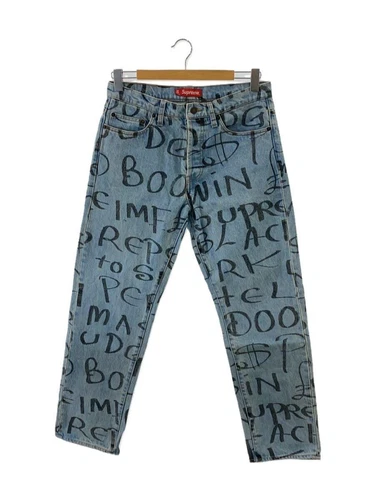 Supreme Autre Bas 30 Denim Indigo Total Pattern Noir Arche Regular Jean Occasion