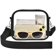 Clear Purse for Stadium Events -Clear Bag Stadium Approved Small Medium Black