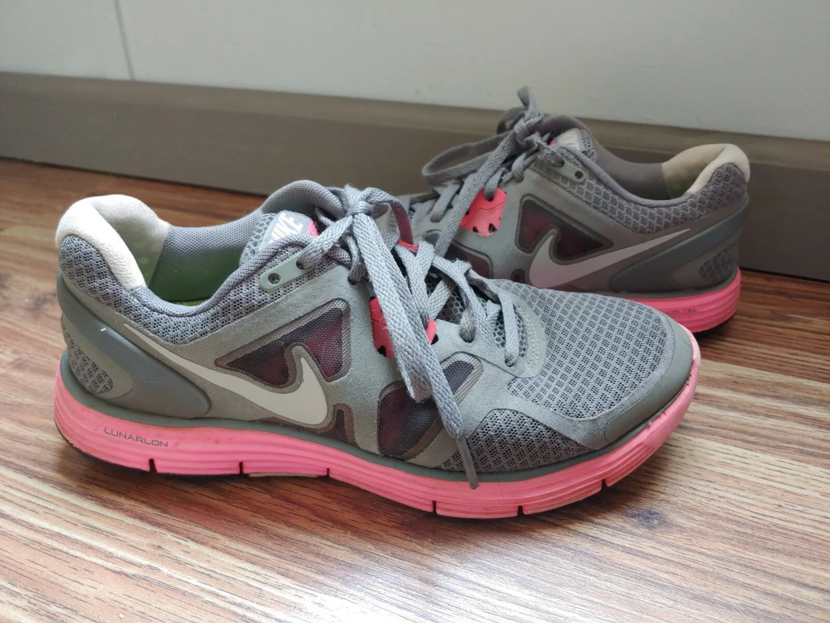 Nike Lunarglide 3 Shoe 7.5 Gray Pink Running Athletic 454315-080 | eBay