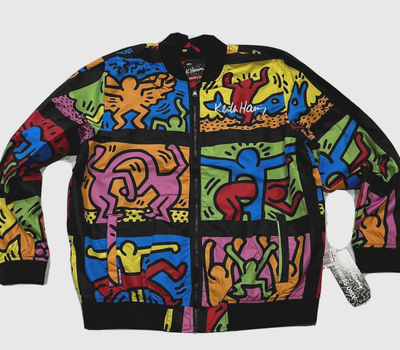Keith Haring×Menbars Onlyコラボナイロンジャケット黒 M Keith Haring×Menbars Onlyコラボナイロンジャケット黒 M