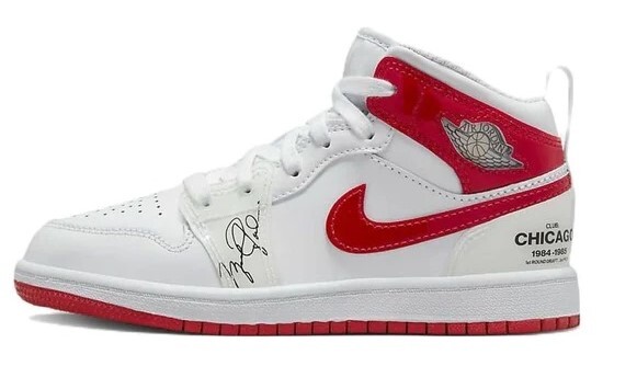Little Kids Jordan 1 Mid SS Белый/Университетский красный (DR6495 116)