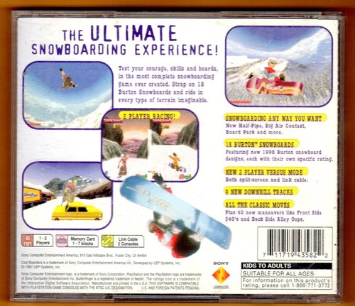 Cool Boarders 2 - PS1 Video Game(Sony PlayStation One-1997)-1 - Imagen 2 de 2