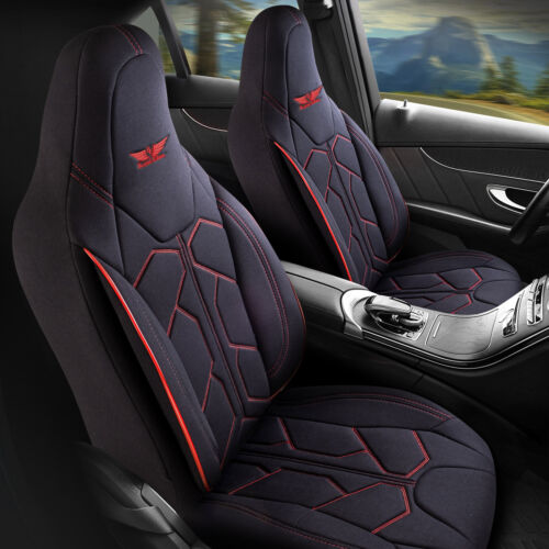 Fundas de asiento de coche adecuadas para VW Scirocco en negro rojo Pilot 1.2 - Imagen 1 de 11