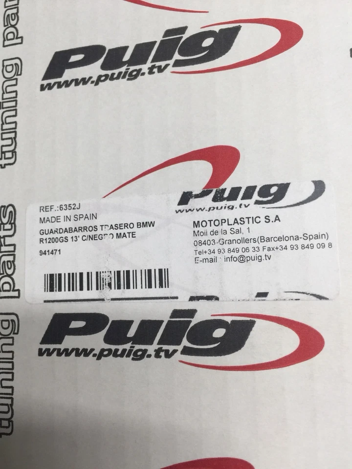 Abrazaderas/guardabarros traseros PUIG 6352J BMW R1200GS13’C/NEGRO MATE NUEVOS Foto 3 de 3