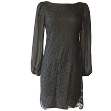 Nordstroms Eliza J Women’s Long Sleeve Dress Size 4 Lace Black Zip Back