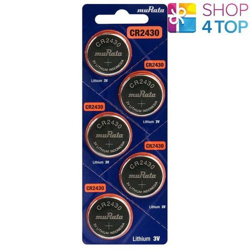 5 MURATA CR2430 LITHIUM BATTERIES 3V 300 MAH CELL COIN BUTTON EXP 2029