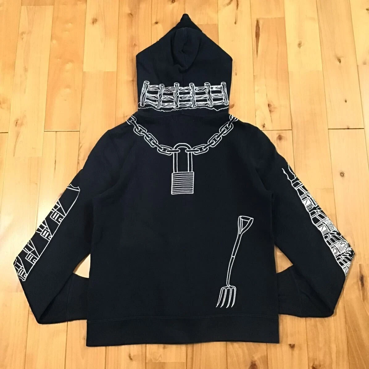 A BATHING APE (BAPE) Felpa con cappuccio e zip intera BAPE Navy Holstein donna taglia XS A scimmia da bagno made in Japan