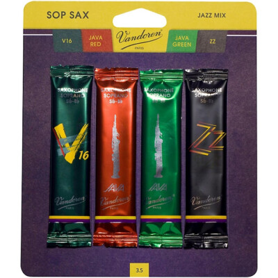 Vandoren SRMIXS35 Soprano Saxophone Mix Card, Strength 3.5, Box of 4