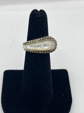 Vintage CFJ Sterling Silver 925 Mother Of Pearl Ring Size 6