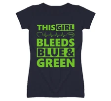 Seattle Seahawks- This Girl Bleeds Blue and Green T Shirt