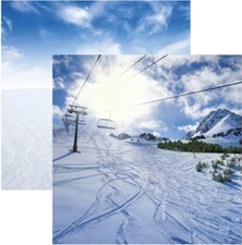 Snow Day - Ski Lift, DS scrapbook paper - Reminisce SD04