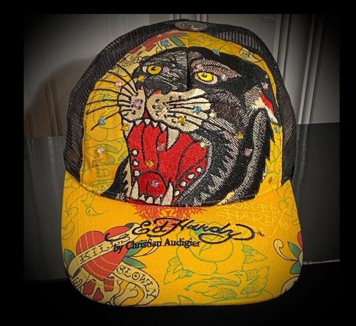 Rarest Auth Vintage Ed Hardy by Christian Audigier Black Panther New Never Worn