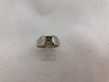 Sterling Silver .925 5.5mm Square Peridot Band Ring Sizes 8.25 8.75