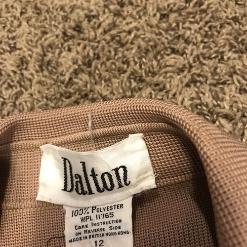 VINTAGE 70s DALTON Polyester CARDIGAN Beige Hong Kong Size 12 A33 - Picture 2 of 4