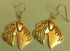 SCHNAUZER EARRINGS, Natural Ears - Pewter w/Gold Plated Ear Wires MINI GIANT DOG