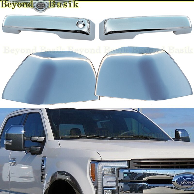 Chrome Door Handle Bowl Insert Covers – 4-Piece Set For Ford F250-F550 2017-2022