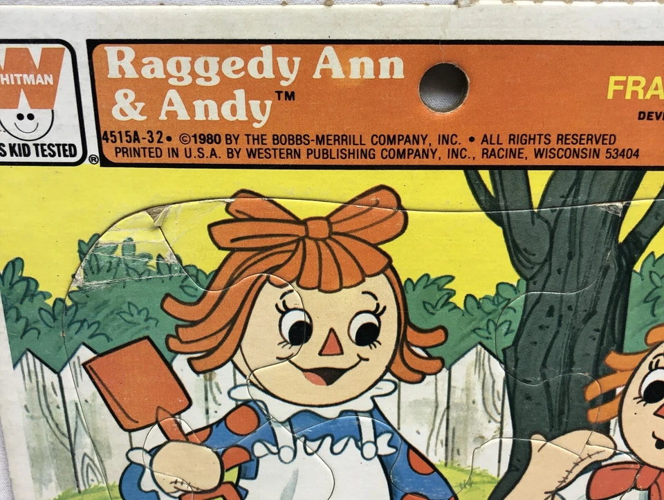 Vintage 1980 RAGGEDY ANN and ANDY Whitman Preschool FRAME TRAY PUZZLE - Image 2 of 3