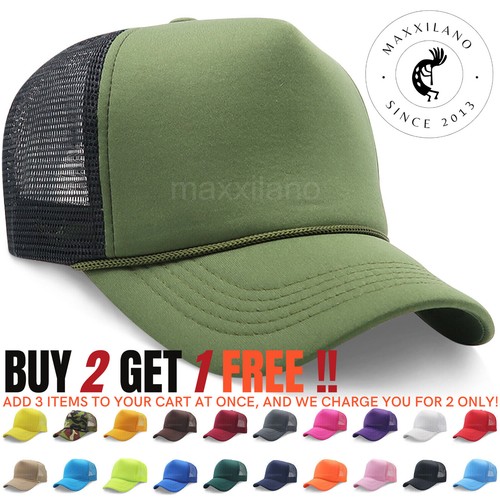 Cappello da camionista maschio Berretto da baseball in schiuma a rete Cappello solido regolabile da baseball Snapback_voghion.com