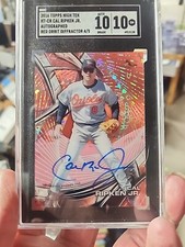 2016 Topps High Tek Red Orbit Diffractor Auto Cal Ripken Jr 4/5 SGC10 AUTO 10!