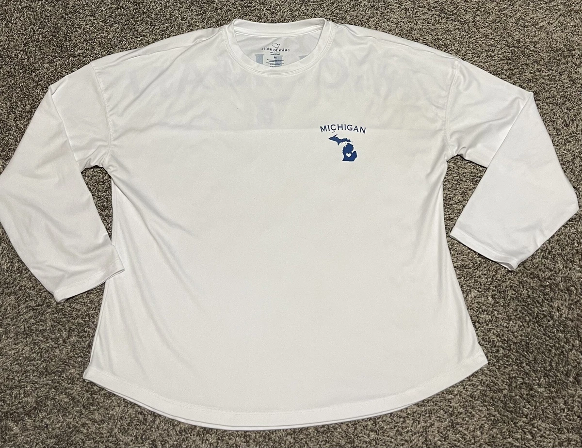 State Of Mine Long Sleeve Michigan Shirt Polyester Oversized Shirt