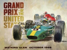 1968 WATKINS GLEN GRAND PRIX FORMULA ONE AUTO RACING 11X17 POSTER PETER HELCK F1