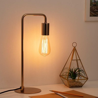Industrial Beside Lamp Table Desk Lamp Nightstand Light Bedroom Dorm Office Gold Ebay