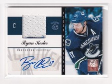 2011-12 PANINI ELITE RYAN KESLER ELITE MATERIALS AUTO #50 #ed 13/25 RARE