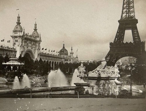 Photo Stéréoscopique Ancienne – Exposition Universelle Paris 1900 – L'Éléphant Blanc – Tirage Original
