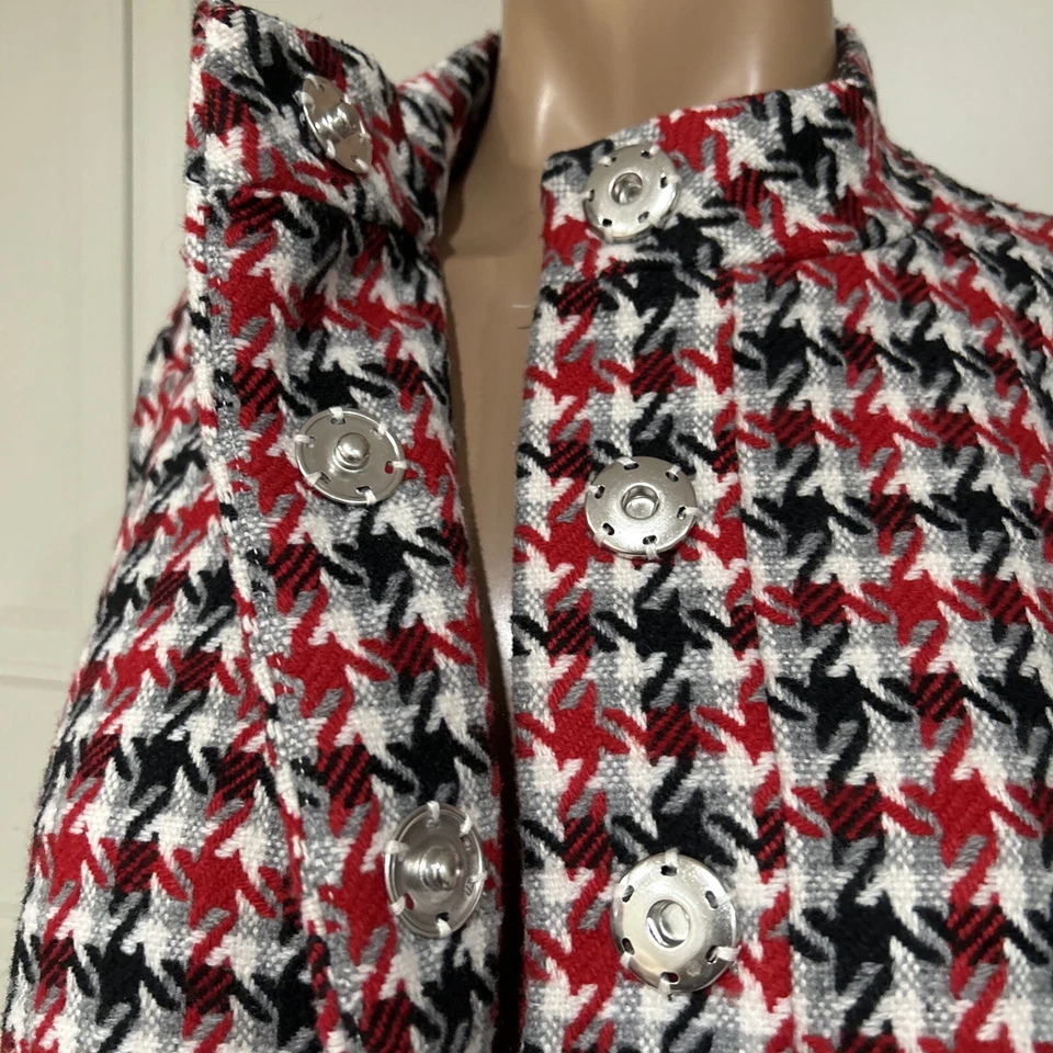 VTG Walter Tweed Blazer Red/white/black/gray Sz 4 - Image 3 of 4
