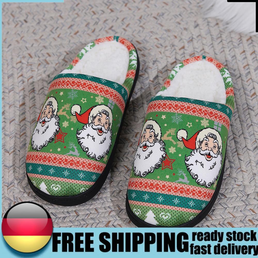 APL Babbo Natale Peluche Punta Chiusa Pantofole Suola Spessa Antiscivolo Carine per Autunno Inverno