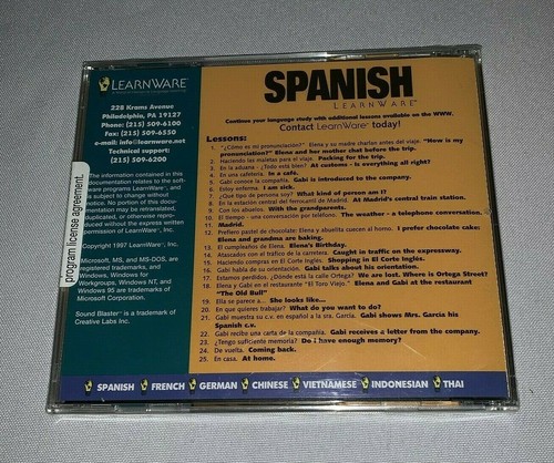 Learnware Spanish CD Rom PC Speak Read Write Educational Software - 第 2/2 張圖片