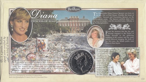 JENNIE BOND SIGNED GB IOM $1 Niue COIN Princess Diana FDC 1998 (142065) - Picture 2 of 4