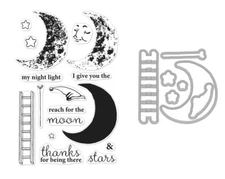 Hero Arts "Color Layering SLEEPY MOON" Clear Stamp & Frame Cuts Die Bundle 2019