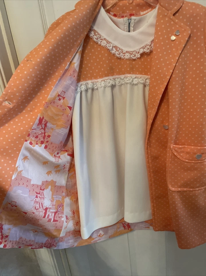 Vestido vintage hecho a mano para niña/muñeca y chaqueta forrada - Desde 1985 - NUEVO Foto 2 de 4