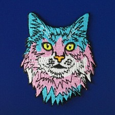 MYSTICAL TRANSEXUAL CAT Iron On Patch: kitten trans pink blue bisexual LGBT gift