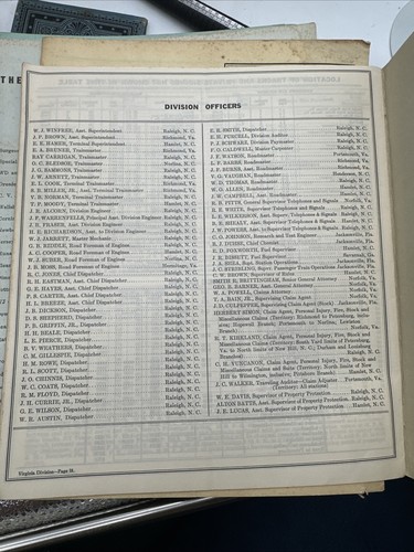 SEABOARD AIR LINE RAILROAD Time Table No. 5 Virginia Division Dec. 10, 1952 - Picture 6 of 6