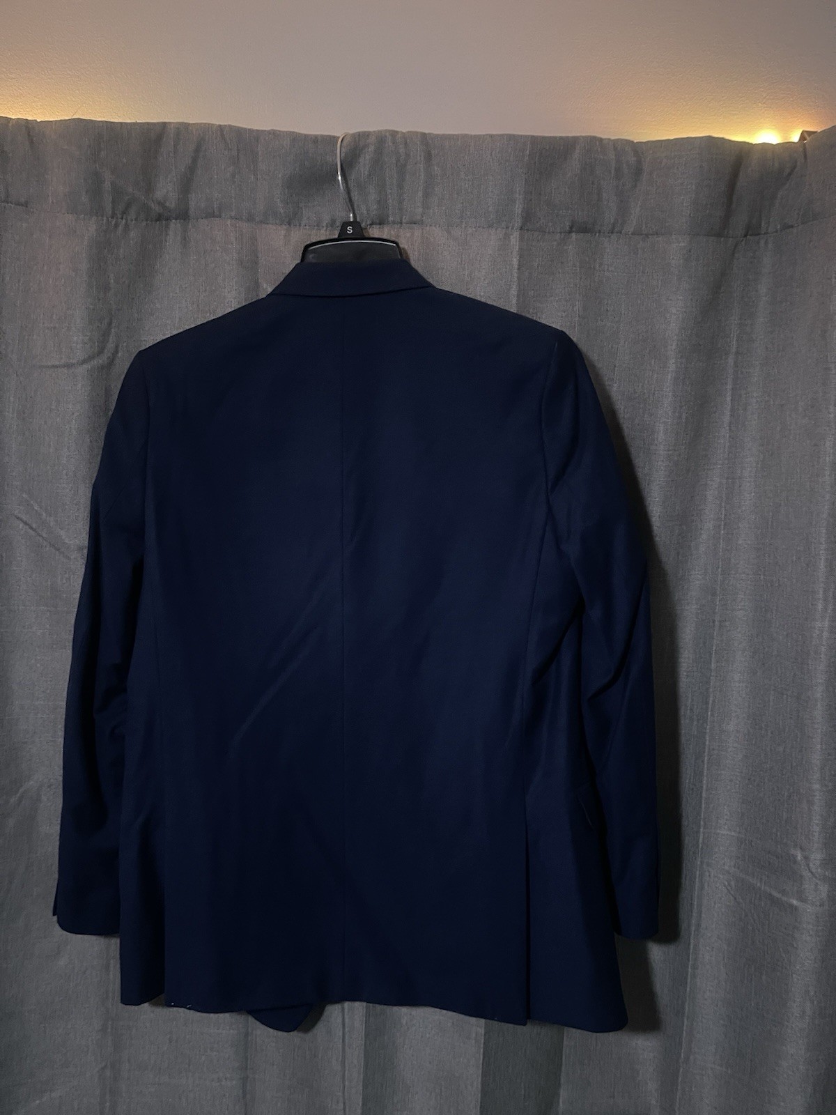 Men's Navy Blue Solid Suit Jacket Two-Button Notc… - image 3