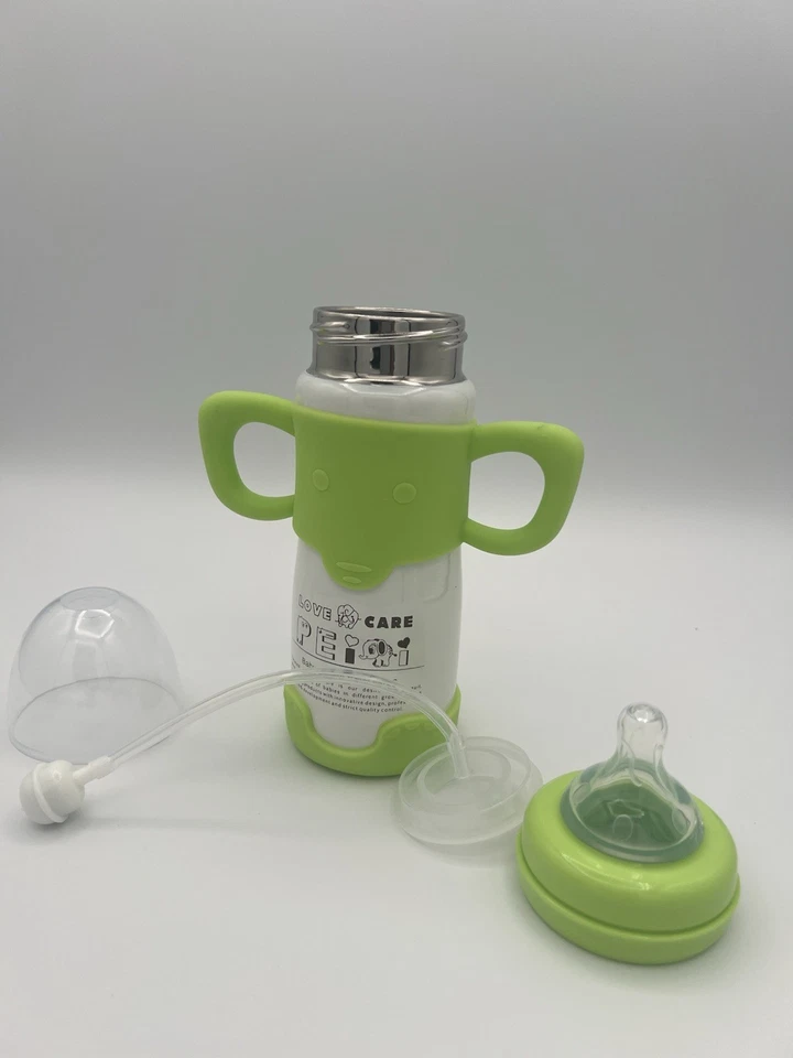 Mamadeira isolada de aço inoxidável desenho animado com cabo de silicone 8 oz - Imagem 2 de 3