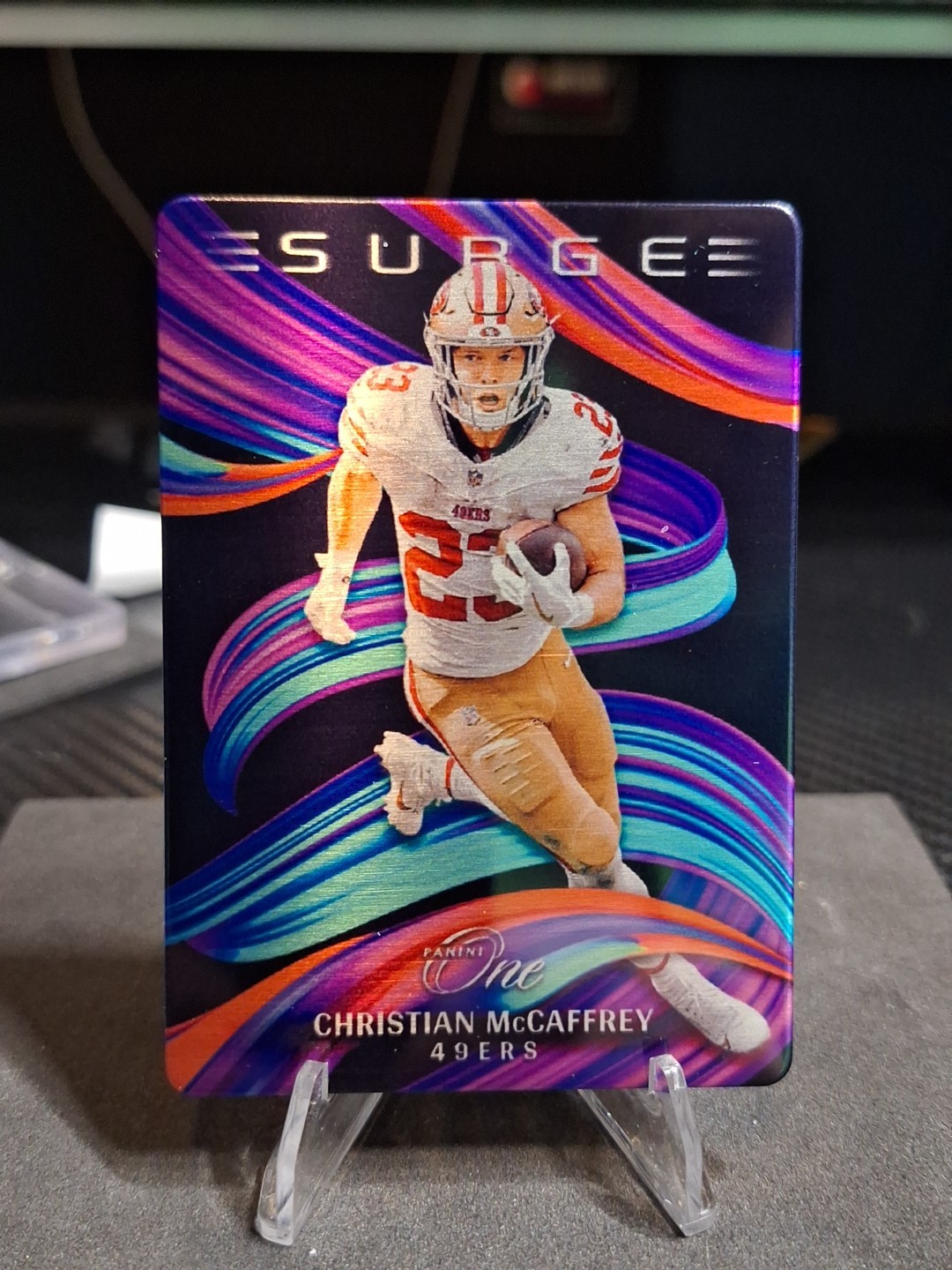 Christian McCaffrey Surge #5 San Francisco 49ers SSP Case Hit! - 2023 Panini One