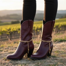 Women Gold Metal Chain Boot Bracelet Shoe Long Tassel Fringe Charm Anklet PAIR