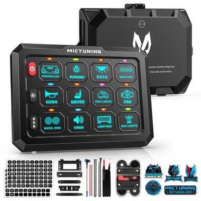 P1C 12 Gang RGB Switch Panel Momentary Toggle Flash Strobe Control Relay System