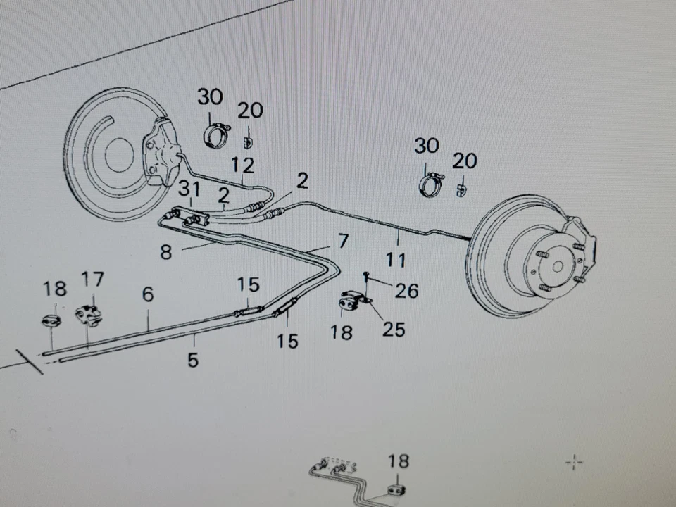 Tubo de freno trasero izquierdo Saab 99 (LH) - OEM línea dura - 8917510 - NOS Foto 4 de 4